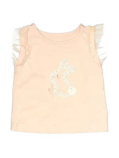 Pre-owned Carter's Babies' Sleeveless Top Pink Ruffles Neckline Tops