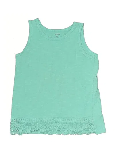 Pre-owned Carter's Kids' Sleeveless Top Teal Keyhole Neckline Tops