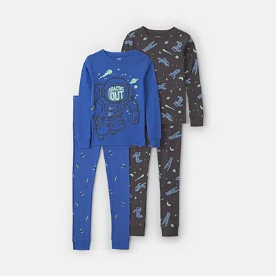 Carter's Space Little & Big Kid Boys Crew Neck Long Sleeve 4-pc. Pajama Set In Multi