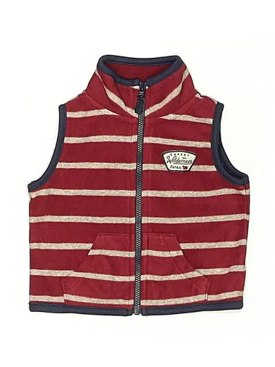 Pre-owned Carter's Babies' Sweater Vest In Burgundy
