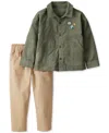 Carter's Toddler Boys 2-pc. Button Front Top & Pants Set In Green