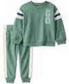 Carter's Toddler Boys 2-pc. French Terry Sweatshirt & Pull-on Joggers Set In Green
