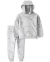 Carter's Toddler Boys 2-pc. Helicopter Quilted Hoodie & Pants Set In White