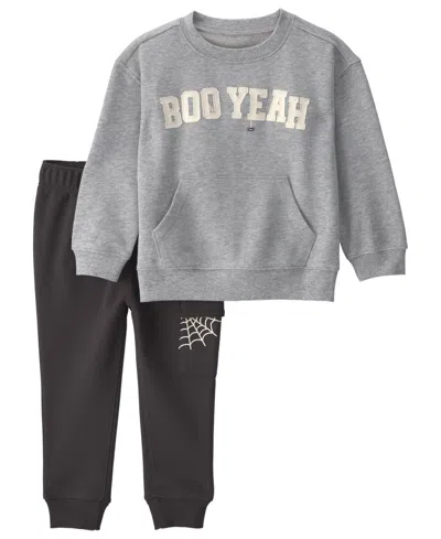 Carter's Babies' Toddler Boys' 2t-5t Boo Yeah Halloween Top And Jogger Pants, 2-piece Set In Gray