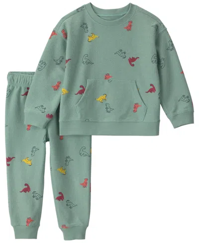 Carter's Babies' Carters' Toddler Boys' 2t-5t Crewneck Dinosaur French Terry Sweatshirt And Pants, 2-piece Set In Multi