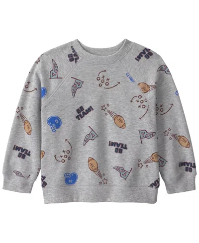 Carter's Babies' Toddler Boys' 2t-5t Game Day Round Neck Sweatshirt In Gray