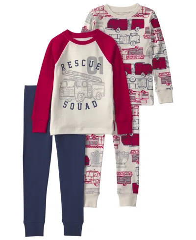 Carter's Babies' Toddler Boys' 2t-5t Rescue Squad Snug Fit Sleep & Play, 4-piece Set In Multi