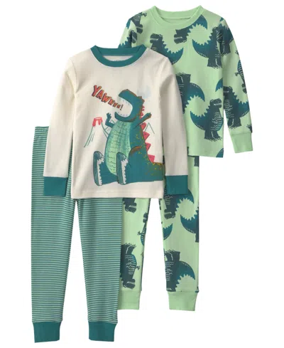 Carter's Babies' Toddler Boys' 2t-5t Roar Dino Snug Fit Sleep & Play, 4-piece Set In Green