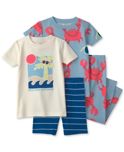 Carter's Babies' Toddler Boys' 2t-5t Short-sleeve Tops, Shorts And Pants Pajamas, 4-piece Set In Multi