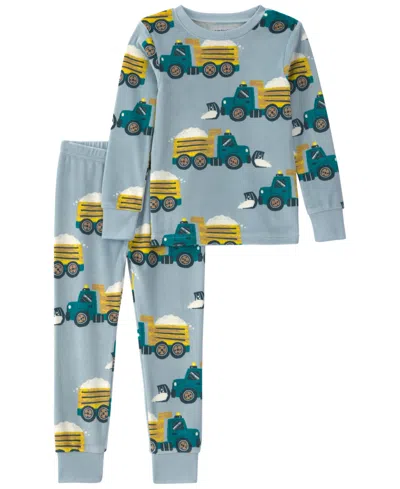 Carter's Babies' Toddler Boys' 2t-5t Snow Trucks Snug-fit Pajama, 2-piece Set In Multi