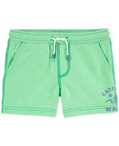 Carter's Babies' Toddler Boys Catching Waves Pull-on French Terry Shorts In Green