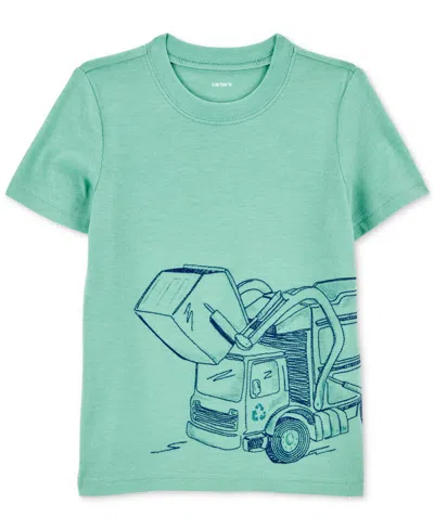 Carter's Babies' Toddler Boys Construction Graphic Short-sleeve T-shirt In Green