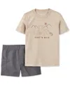 Carter's Toddler Boys Construction T-shirt & Shorts, 2 Piece Set In Tan
