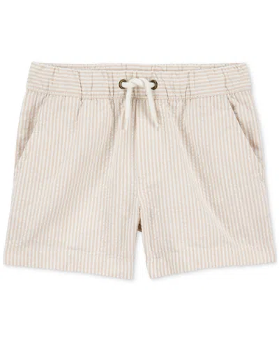 Carter's Babies' Toddler Boys Cotton Seersucker Pull-on Drawstring Shorts In Cream