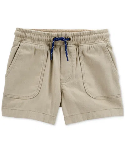 Carter's Babies' Toddler Boys Cotton Twill Pull-on Shorts In Khaki