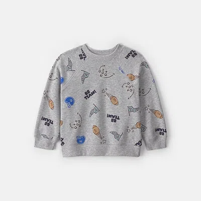 Carter's Babies' Toddler Boys Crew Neck Long Sleeve Sweatshirt In Gray
