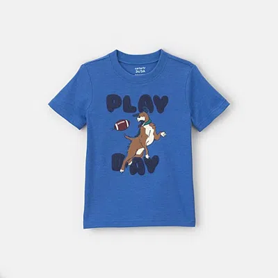 Carter's Babies' Toddler Boys Crew Neck Short Sleeve Regular Fit Graphic T-shirt In Blue