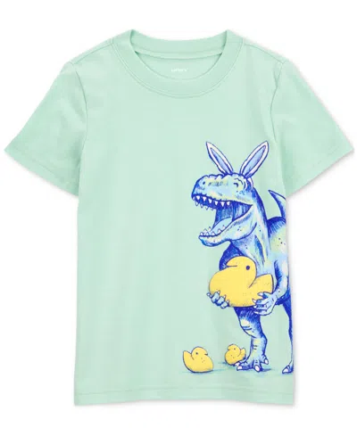 Carter's Kids' Toddler Boys Dinosaur Bunny Graphic Short-sleeve T-shirt In Green