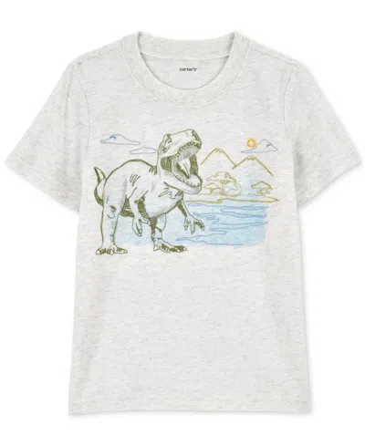 Carter's Babies' Toddler Boys Dinosaur Graphic Knit Short-sleeve T-shirt In Gray