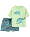 Carter's Toddler Boys Dinosaur Rashguard & Swim Trunk Set In Assorted