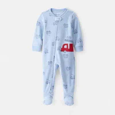 CARTER'S TODDLER BOYS FLEECE ROUND NECK LONG SLEEVE FOOTED PAJAMAS