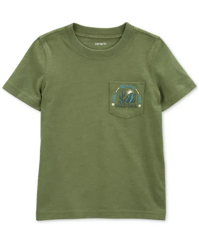 Carter's Babies' Toddler Boys Good Days Graphic Pocket T-shirt In Green