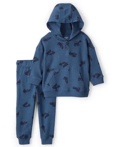 Carter's Babies' Toddler Boys Hoodie And Joggers, 2-piece Set In Blue