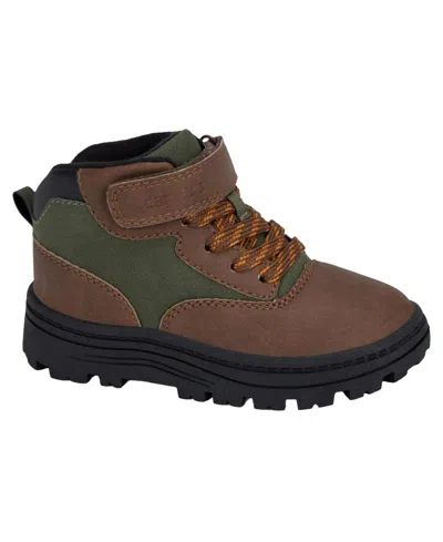 Carter's Babies' Toddler Boys' Keith Round Toe Lug Sole Pull Tab Boots In Brown