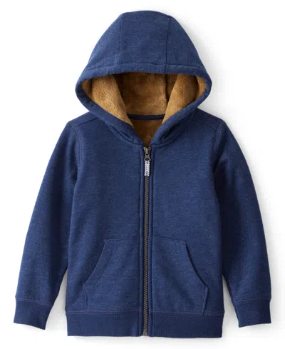 Carter's Babies' Toddler Boys Long-sleeve Hooded Zip Front Hoodie In Blue