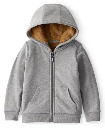 Carter's Babies' Toddler Boys Long Sleeve Hooded Zip-up Hoodie In Gray