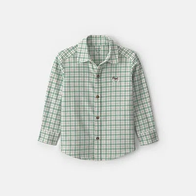 Carter's Babies' Toddler Boys Long Sleeve Regular Fit Flannel Shirt In Gray