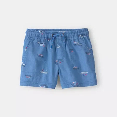 Carter's Babies' Toddler Boys Mid Rise Pull-on Short In Blue