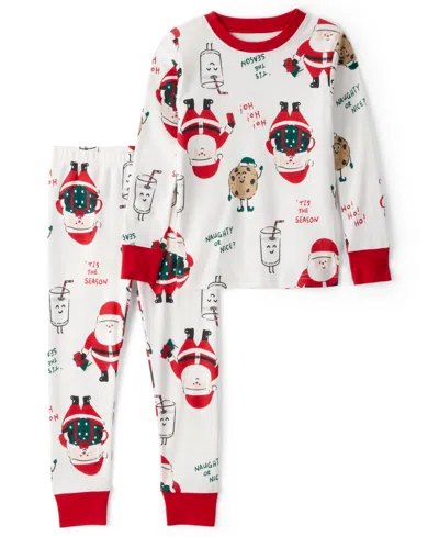 Carter's Babies' Toddler Boys Or Toddler Girls 2-piece Santa Print Top And Pants Pajama Set In Red