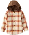 Carter's Toddler Boys Plaid Cotton Long-sleeve Hooded Button-down Shirt In Multi
