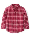 Carter's Toddler Boys Plaid Long-sleeve Button-down Shirt In Red