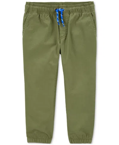 Carter's Babies' Toddler Boys Pull-on Cotton Poplin Pants In Olive