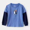 Carter's Toddler Boys Round Neck Long Sleeve T-shirt In Blue