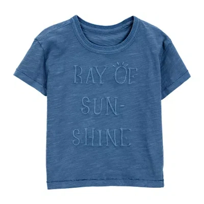 Carter's Babies' Toddler Boys Round Neck Short Sleeve T-shirt In Blue