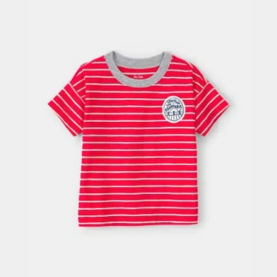 Carter's Babies' Toddler Boys Round Neck Short Sleeve T-shirt In Red