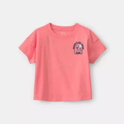 Carter's Babies' Toddler Boys Round Neck Short Sleeve T-shirt In Brown