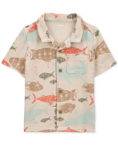 Carter's Babies' Toddler Boys Sea-print Button-down Shirt