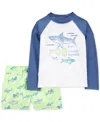 Carter's Toddler Boys Shark Rashguard & Swim Trunk Set In Assorted