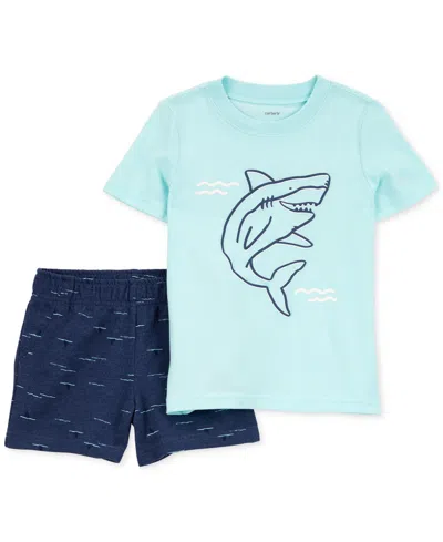Carter's Babies' Toddler Boys Shark T-shirt & Shorts, 2 Piece Set