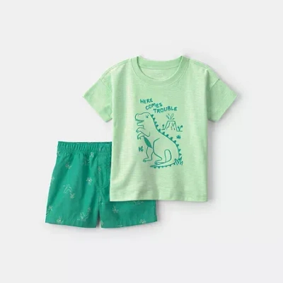 Carter's Babies' Toddler Boys Short Set In Green