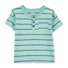 Carter's Toddler Boys Short Sleeve Regular Fit Henley Shirt In Green