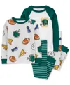 Carter's Toddler Boys Sports-print 100% Snug-fit Cotton Pajamas, 4 Piece Set In Green
