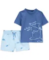Carter's Toddler Boys Stingray Rashguard & Swim Trunk Set In Assorted
