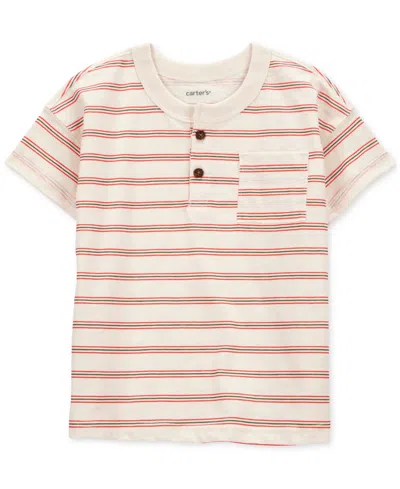 Carter's Babies' Toddler Boys Striped Slub Jersey Henley T-shirt