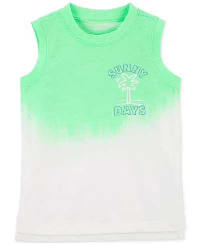 Carter's Babies' Toddler Boys Sunny Days Graphic Tie-dyed Tank Top In Green