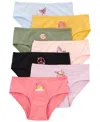 Carter's Toddler Girl 7 Pack Weekdays Hipster Stretch Cotton Undies In Pink,purple,green,yellow